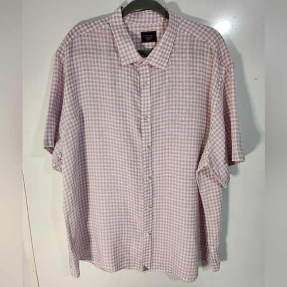 Untuck It Men's Lavender Linen Checkered Shirt. Size XXX Large - Picture 1 of 8